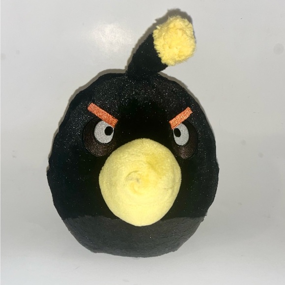 Angry Birds Plush Black Bomb Bird Toy Stuffed Animal 8" Commonwealth Toy - Picture 1 of 4